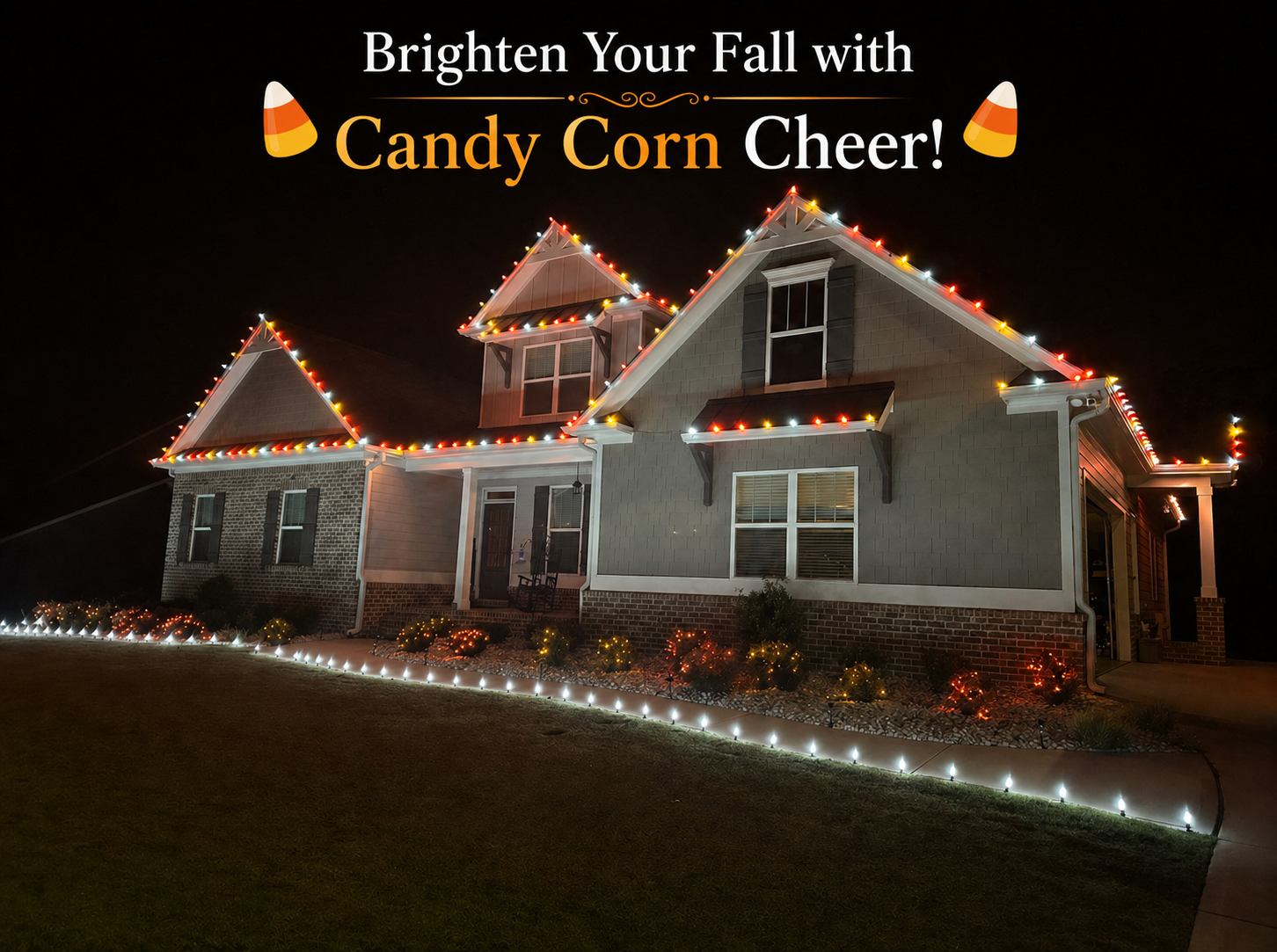 Custom fall candy corn lighting display